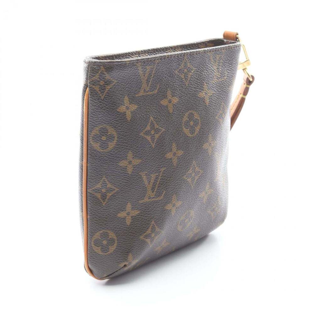 LOUIS VUITTON Authentic Brown Monogram Leather Pouch - Picture 2 of 12